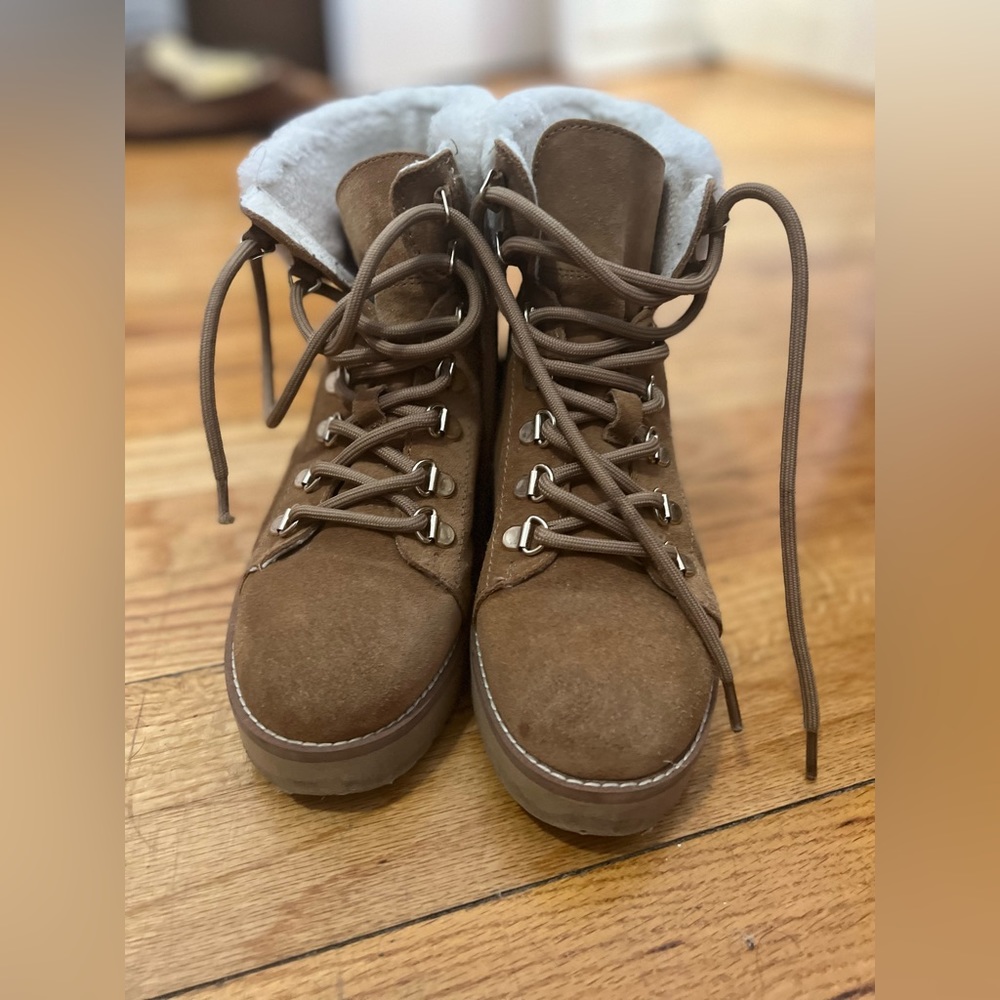 FRANC WOMENS SUEDE COLD WEATHER SHEARLING BOOTS